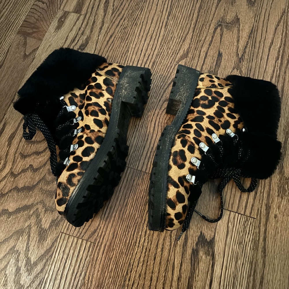Jcrew leopard winter boots size 8 - Picture 3 of 4